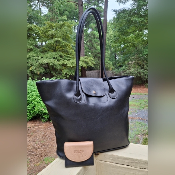 Perry Ellis America Handbags - Black Leather Tote Bag